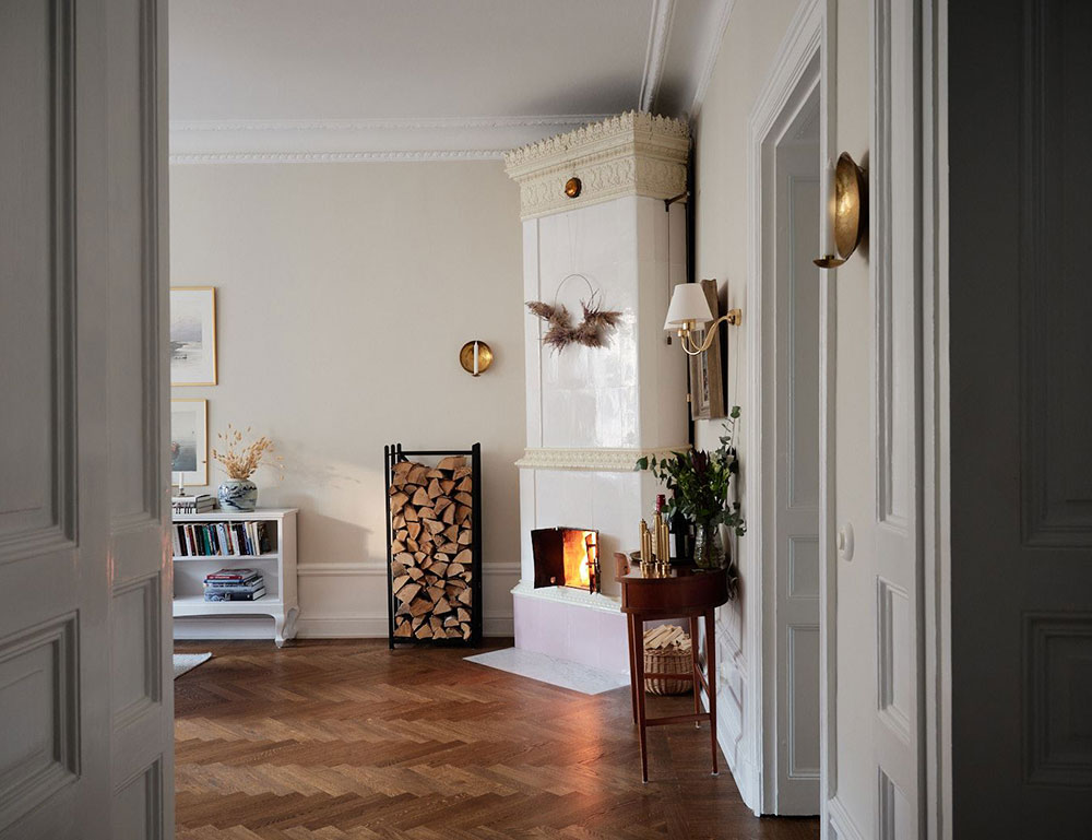 复古绿调斯德哥尔摩公寓设计-17