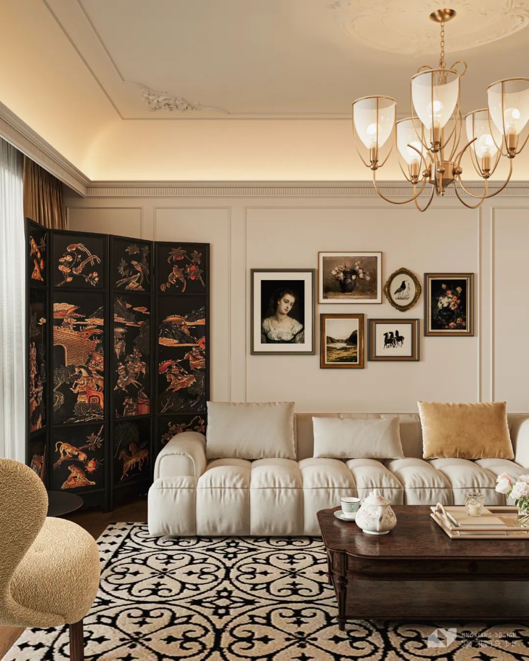 深圳金地翠堤湾法式复古住宅设计丨中国深圳丨深圳境相设计-19