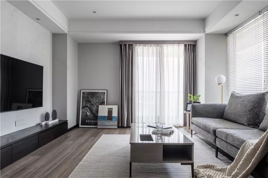 123㎡现代简约不规则客餐厅,明亮宽敞的舒适空间-8