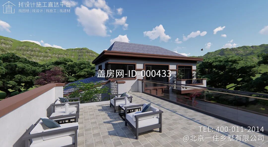 【设计师案例】土建参考造价68万，面宽13.4m×进深18m北京密云二层新中式别墅-47