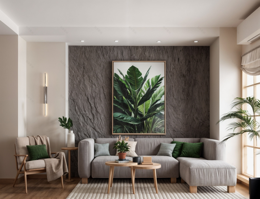 现代简约亲生物风格客厅设计丨埃及开罗丨SARMAD STUDIO-9