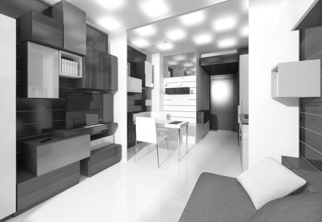小面积公寓设计概念项目丨俄罗斯莫斯科丨Arch group-59