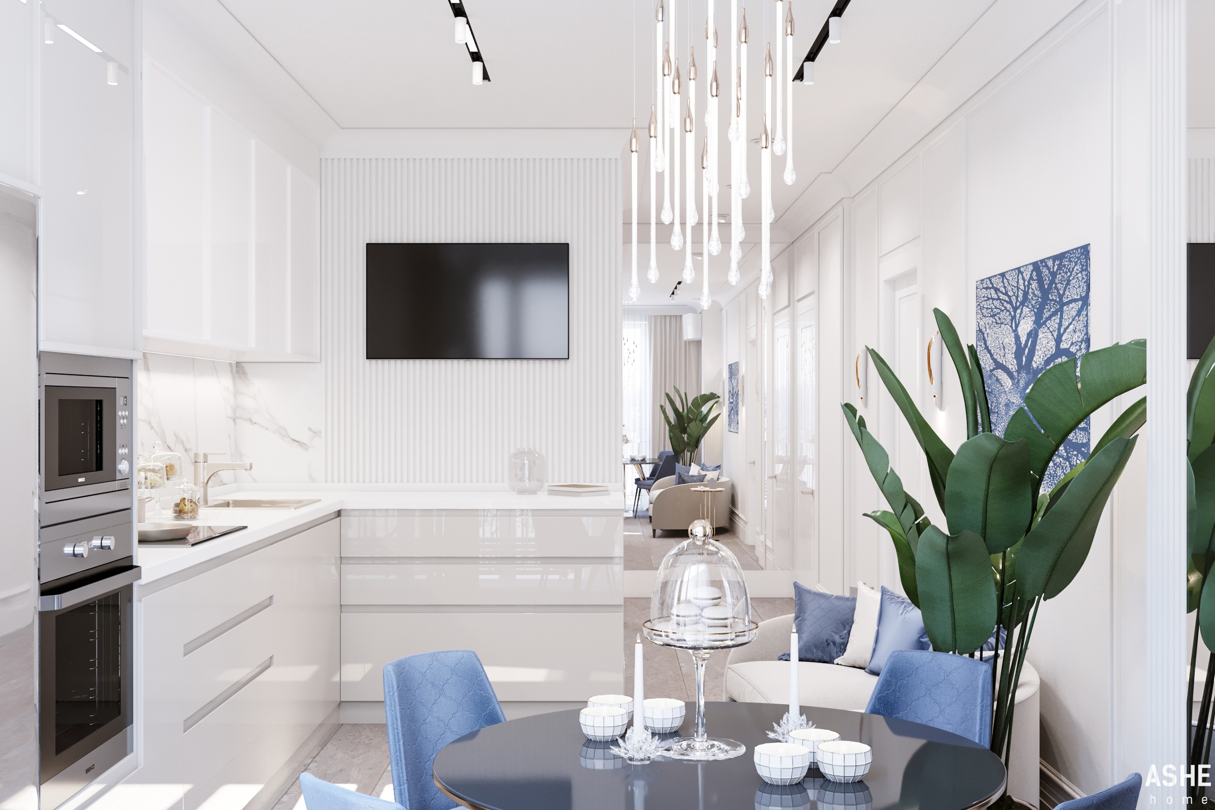 Светлая кухня в проекте ЖК Венский лес г.Уфа-3