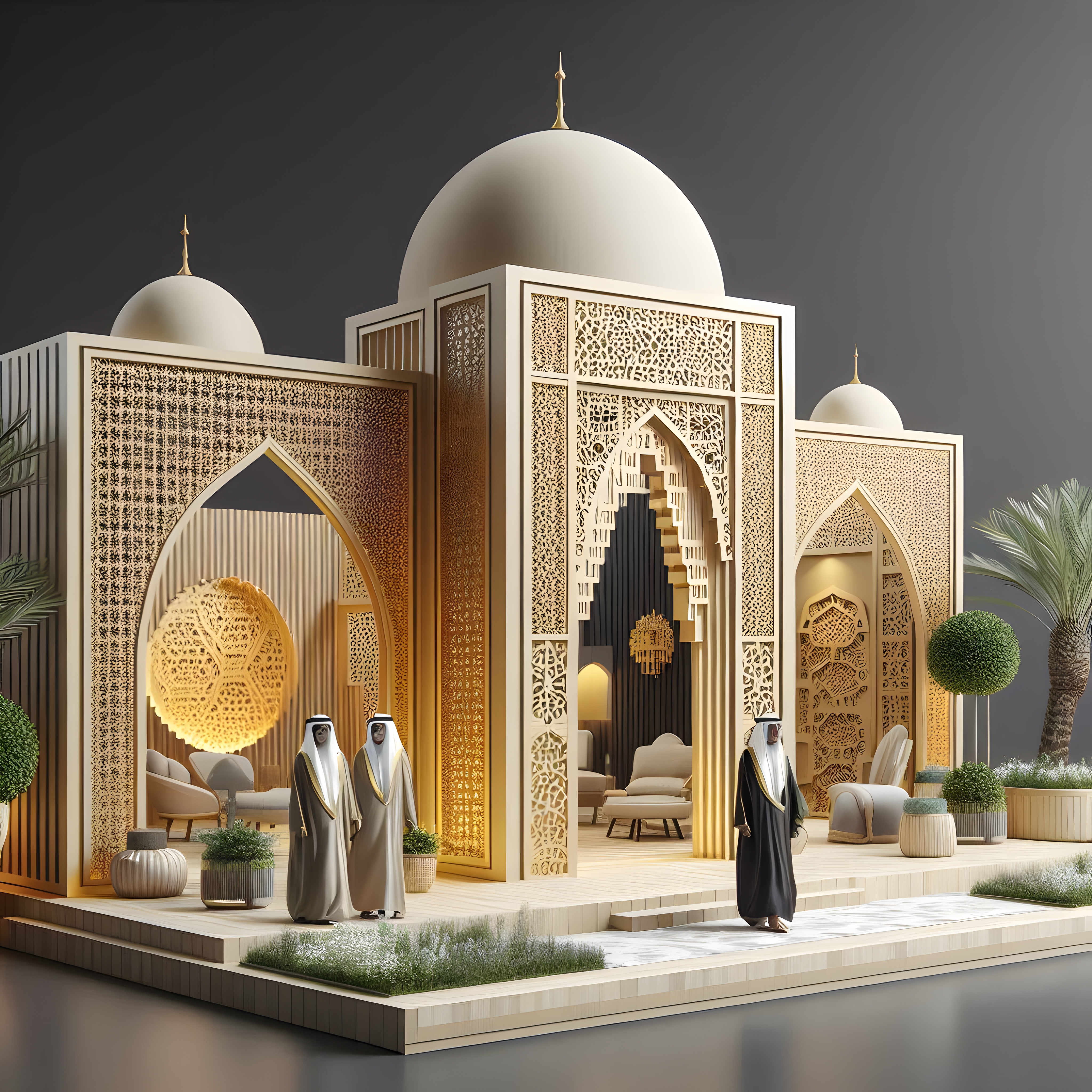 The door arch design with Arab cultural characteristics-12