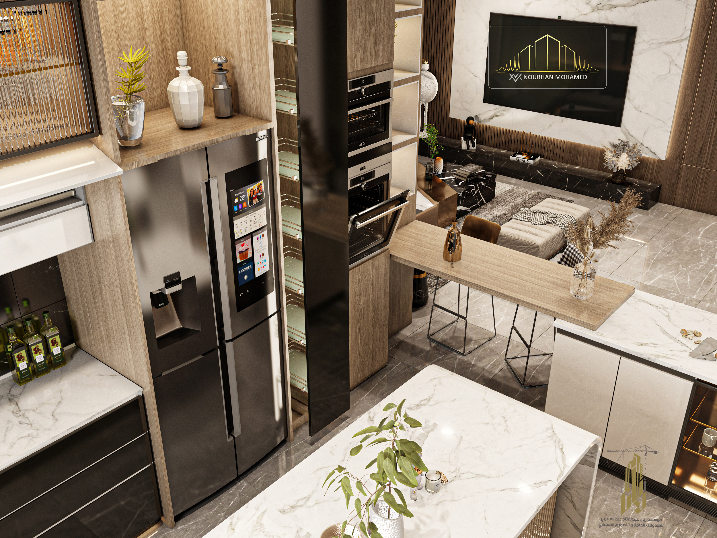 Reception + Kitchen interior design-19