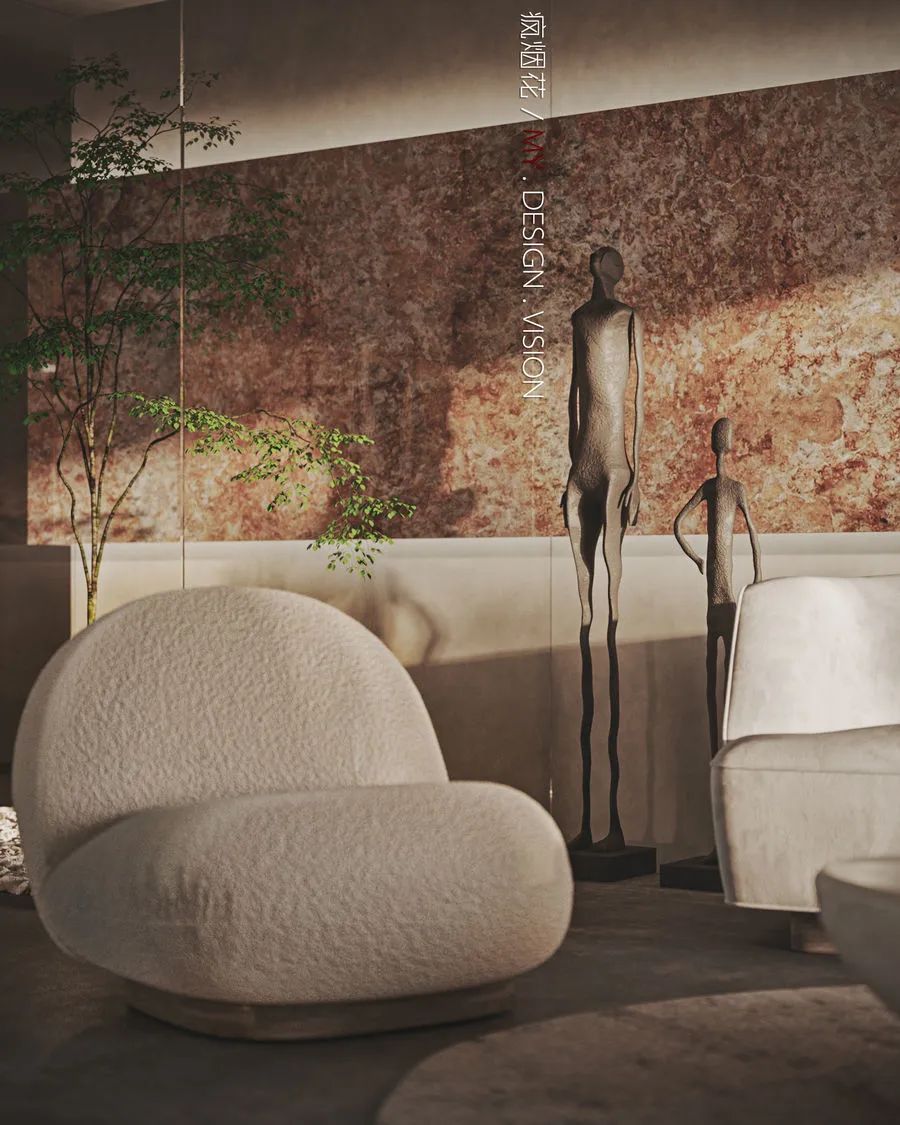 作品欣赏 | 侘寂风客厅，用光影制造仪式感！-15