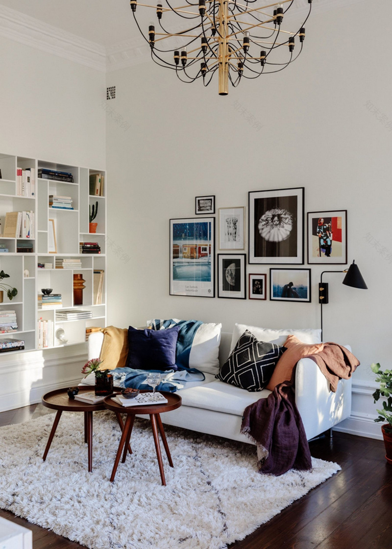 瑞典家庭公寓的明亮色彩与创意分区设计-4