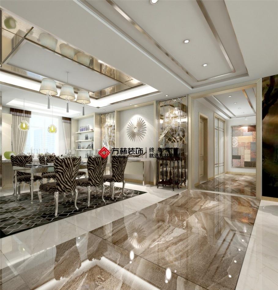 美的城四期 140 平港式风格装修设计,演绎轻奢生活美学-4