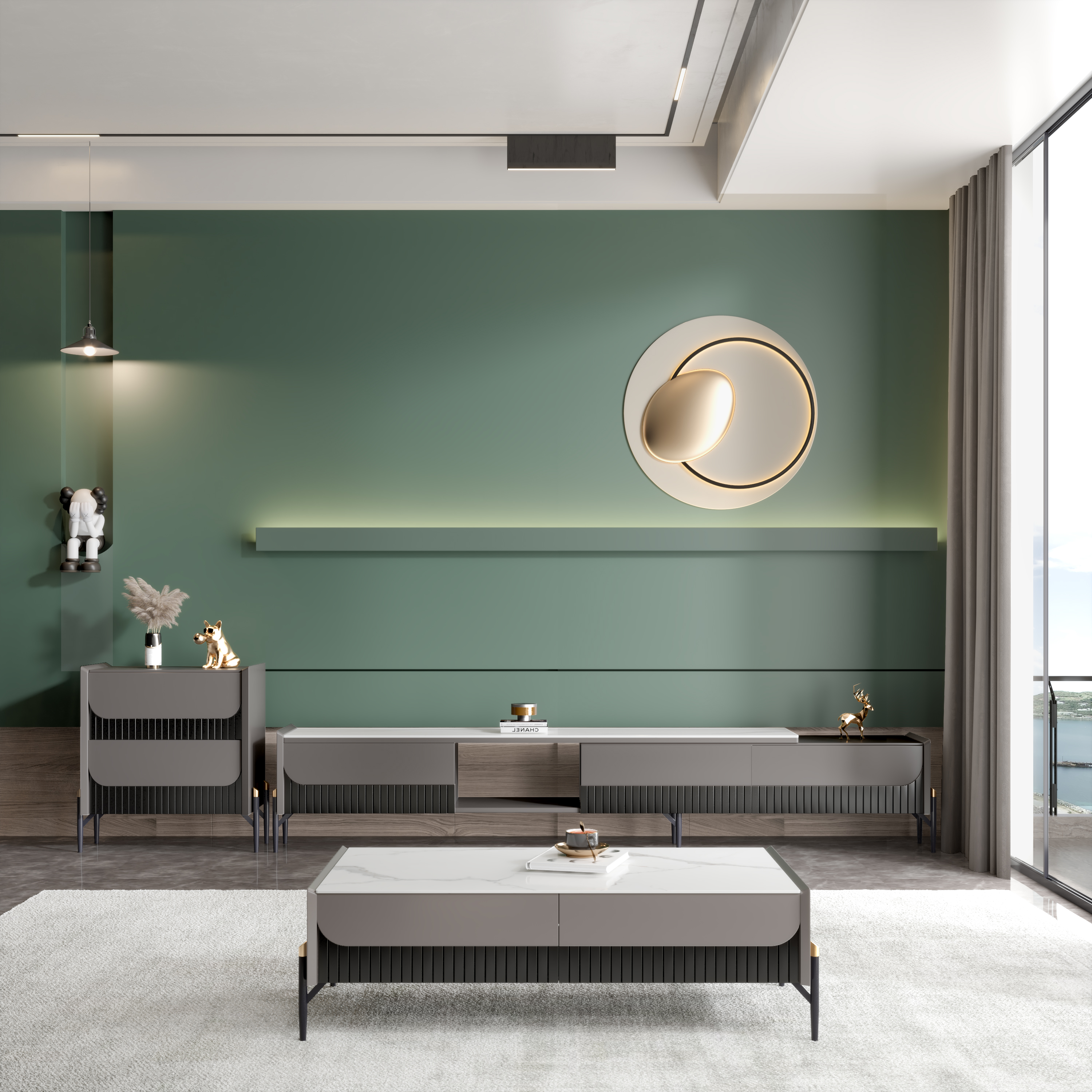 钢琴电视柜茶几表现-1