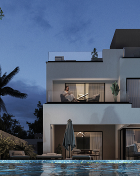 Azure现代别墅后院可视化