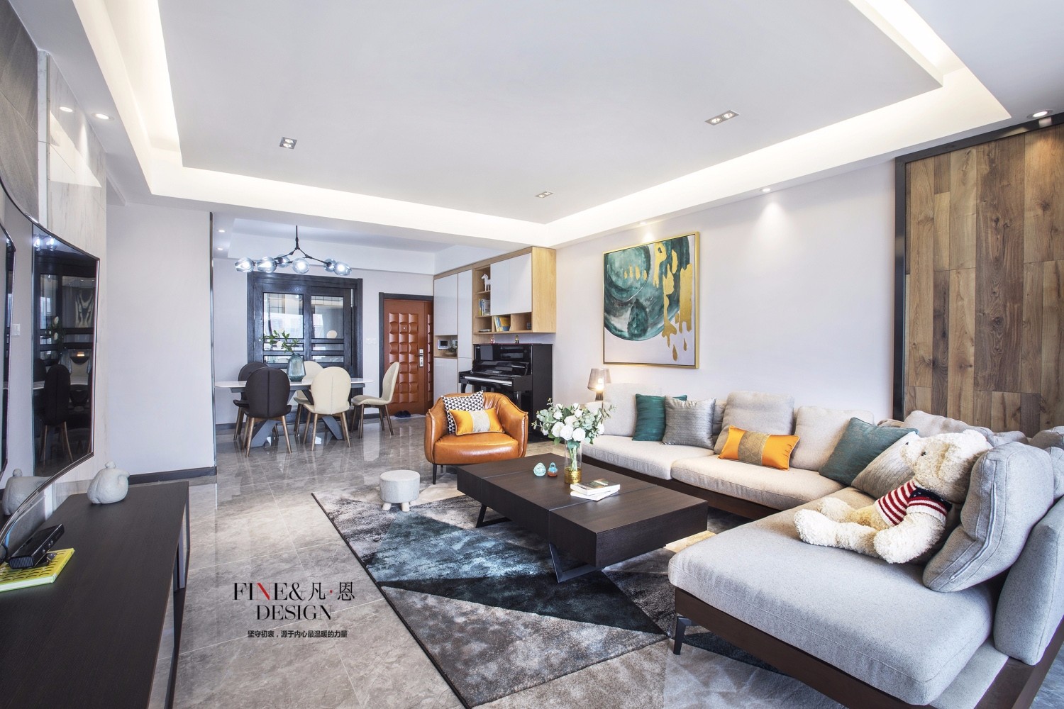 金色阳光——贵阳140㎡有温度的现代住宅  凡恩设计-12