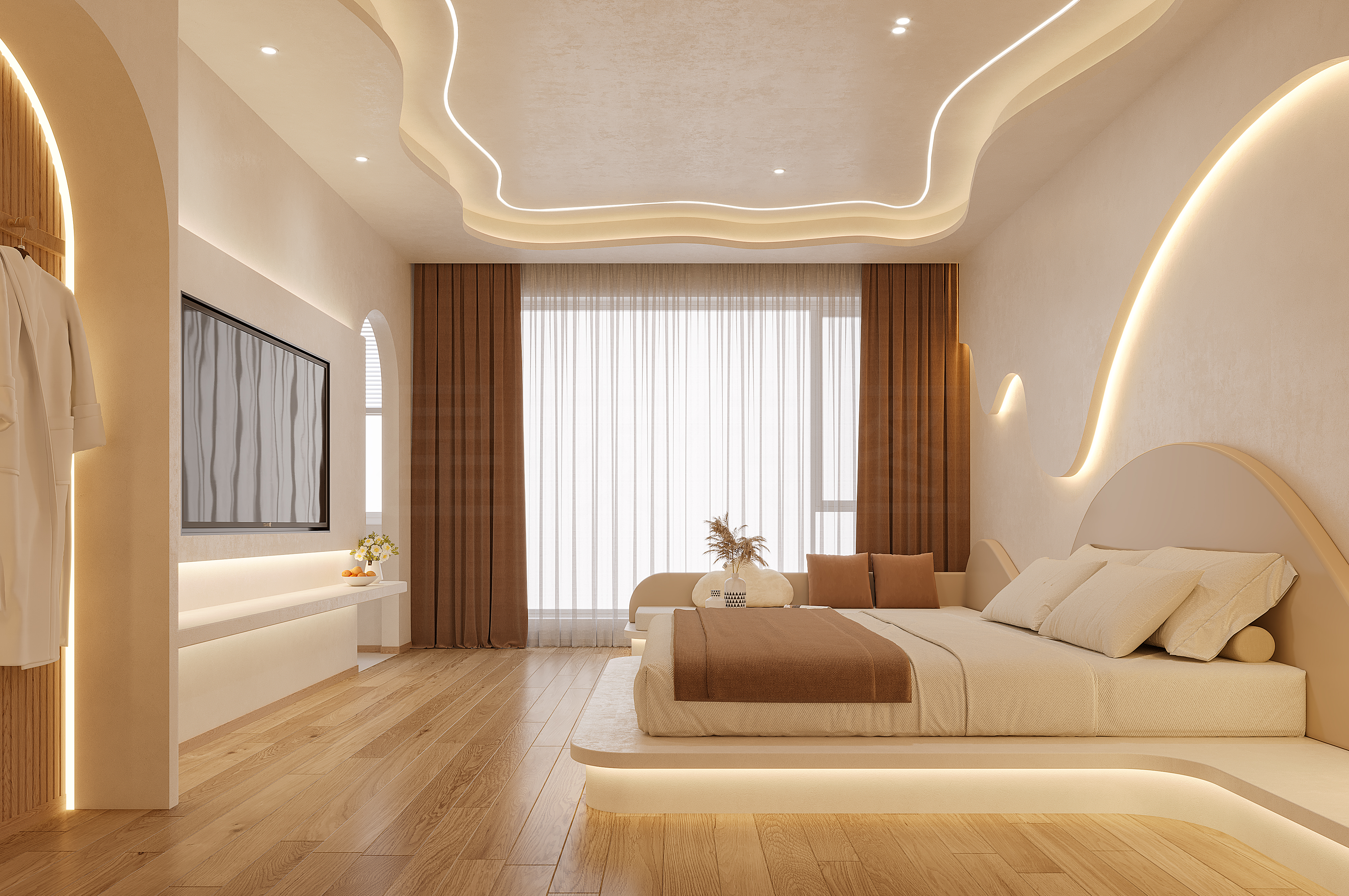 奶油风酒店异形风格-6