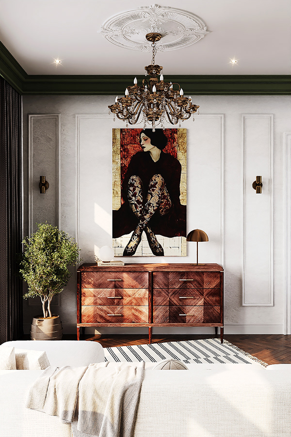 绿色色调的厨房  客厅设计丨AIDESIGN-4