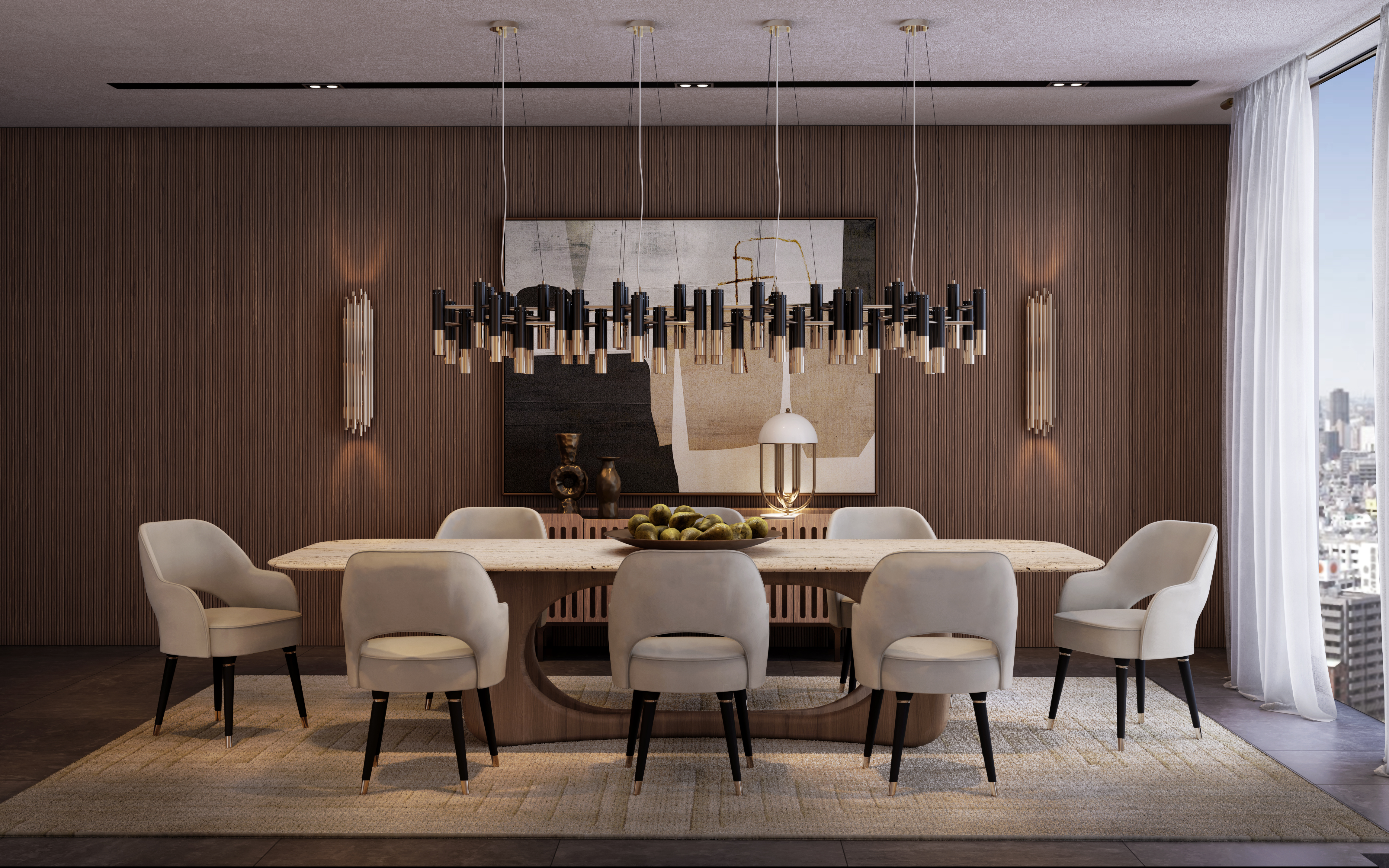 Mid century modern dining room.-0