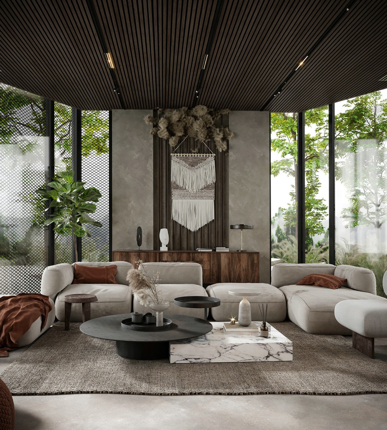 水泥灰+侘寂风，构筑不一样的静谧住宅-1