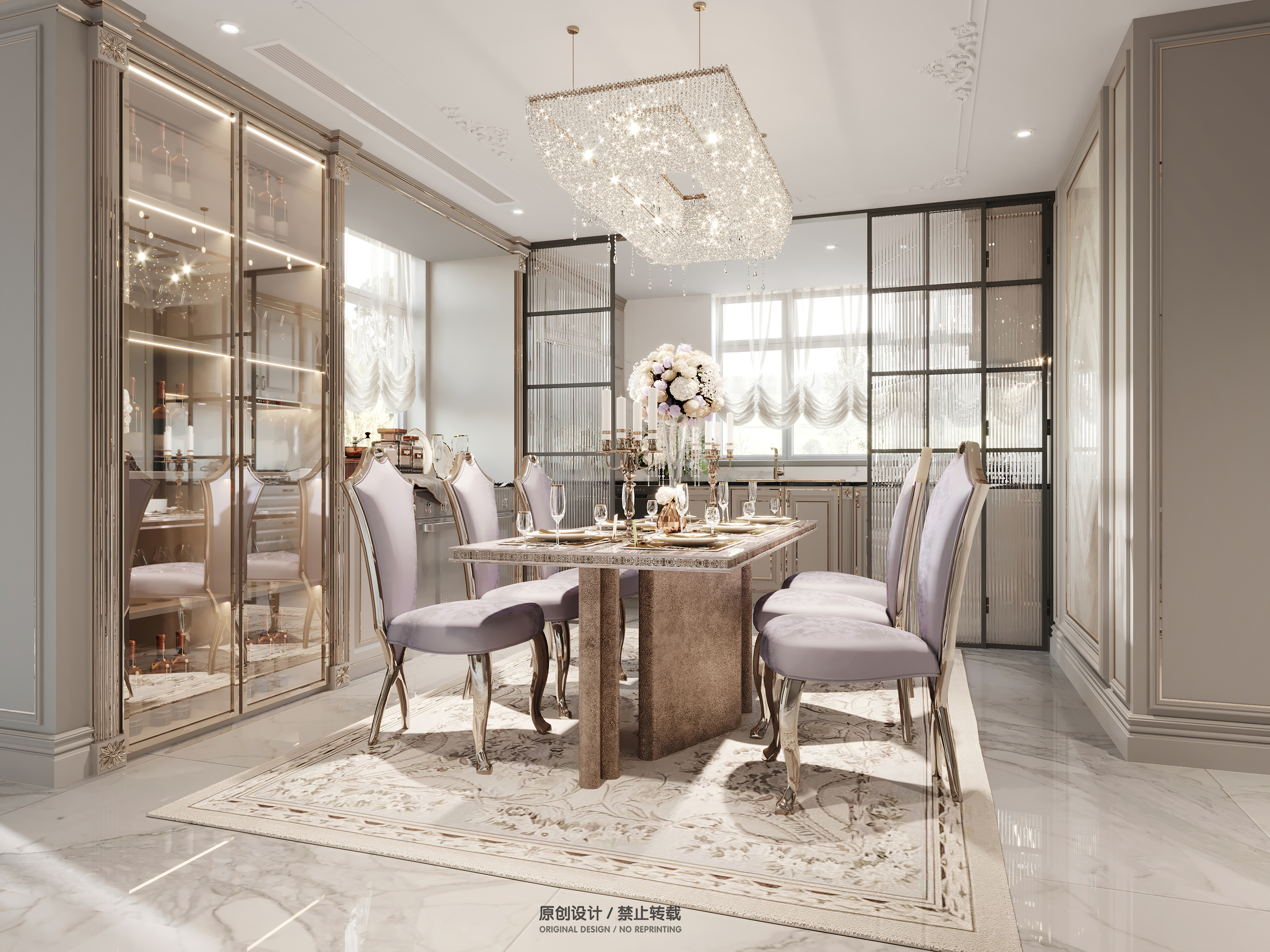 法式风格效果图表现丨魔方空间设计-9