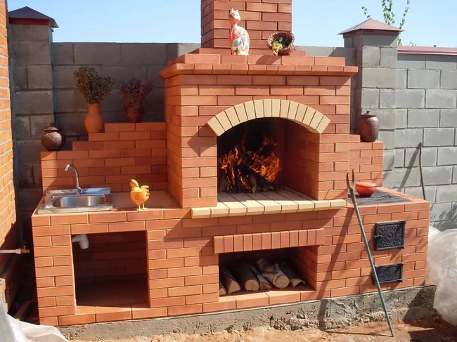 砖砌烧烤炉建造-3