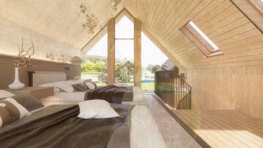 大四学妹的本科毕设将民宿建筑融入稻田之中!“可再生能源技术+组团式布局”栈道式串联功能区!自然环境与民俗文化相辅相成的民宿设计-82