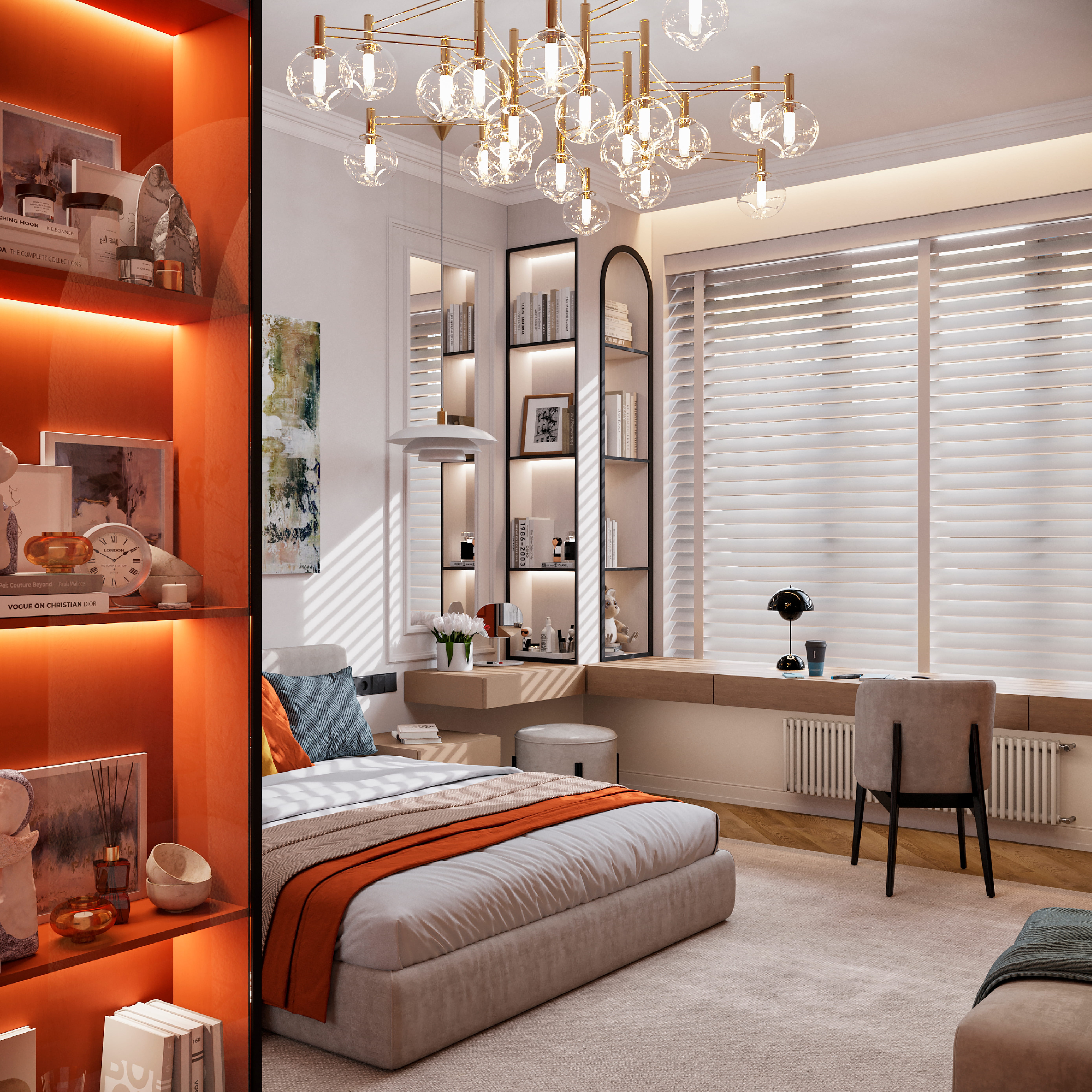 轻奢新中式卧室-1