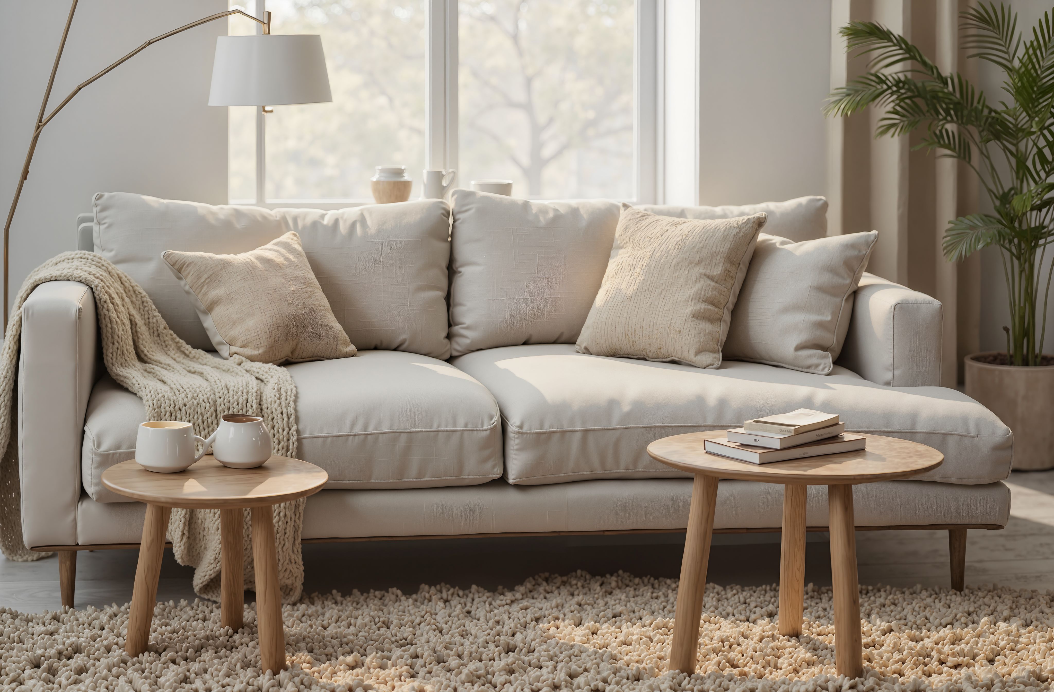 奶油色与木纹共舞:治愈系客厅光影魔术-17