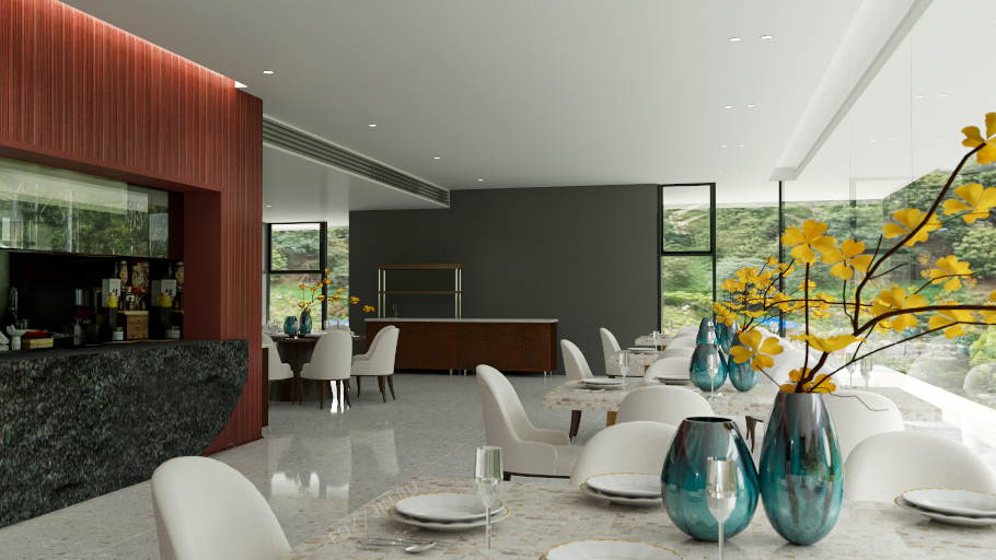 看到一家好看的餐厅，回来后做了建模渲染小练习-2