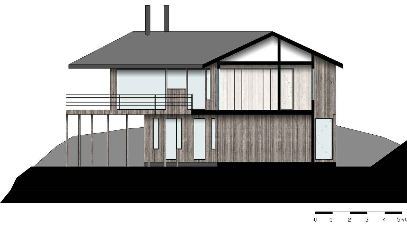智利 Calafquén 湖畔 V 形木屋-45