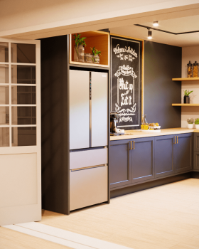 Kitchen with wood and black combo !!!