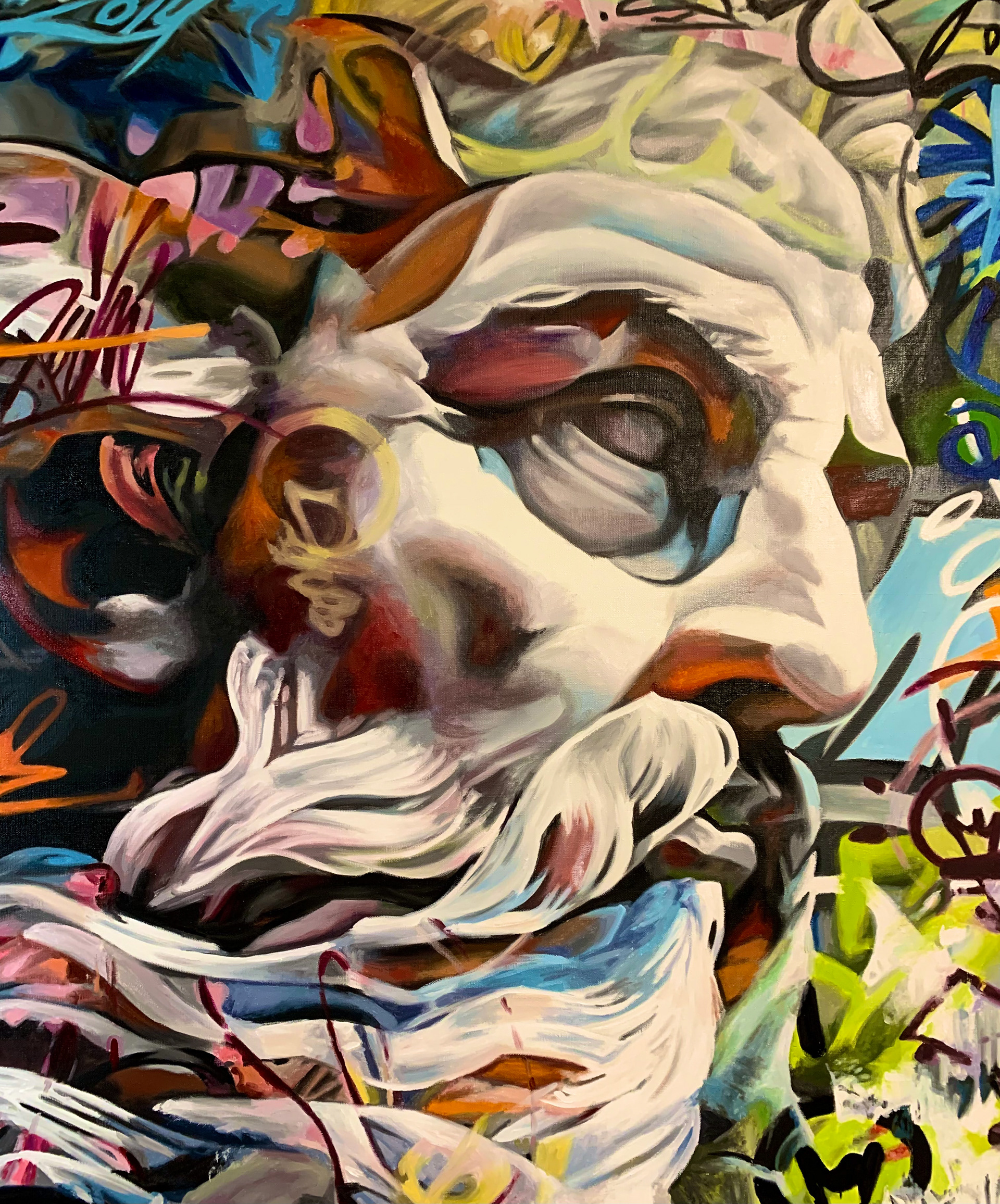 现代室内手绘油画涂鸦项目丨阿联酋-9