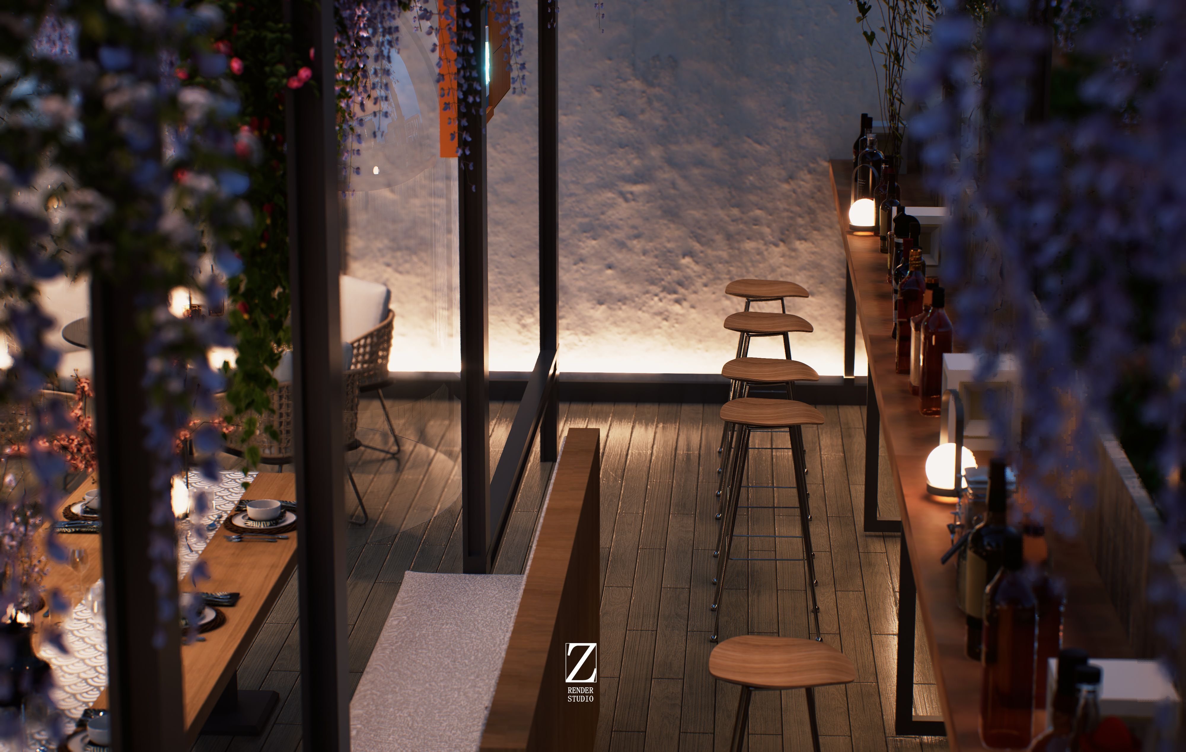 户外餐厅表现  草图＋d5渲染-7