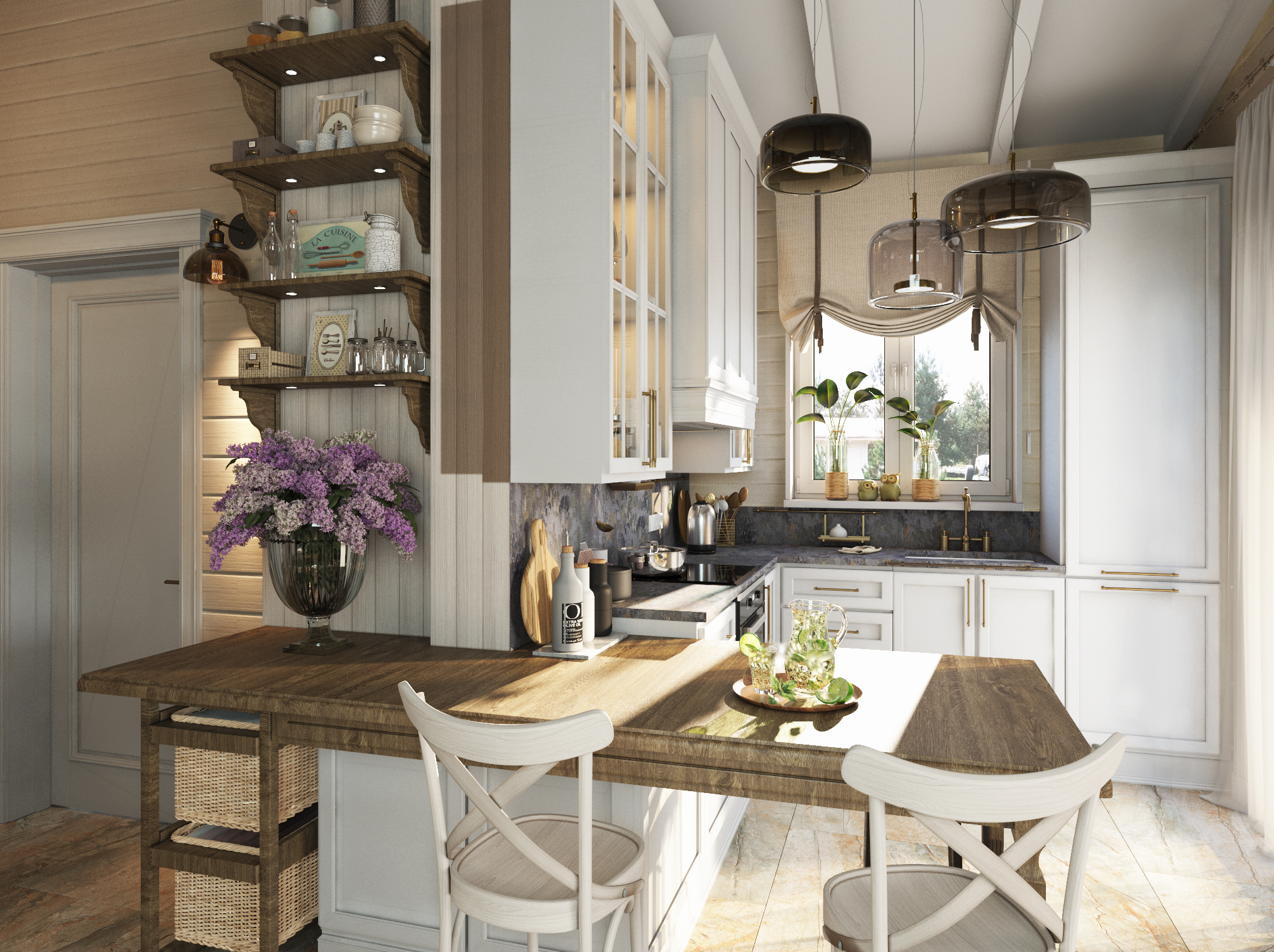 кухня в деревянном доме-1