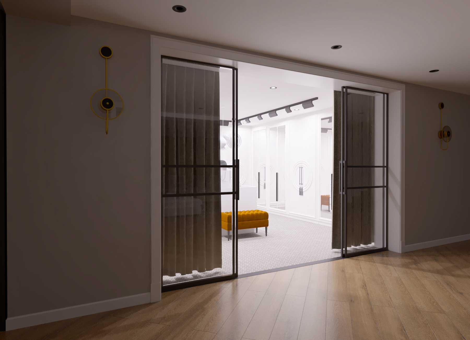 Basement floor design with two dressing rooms-22