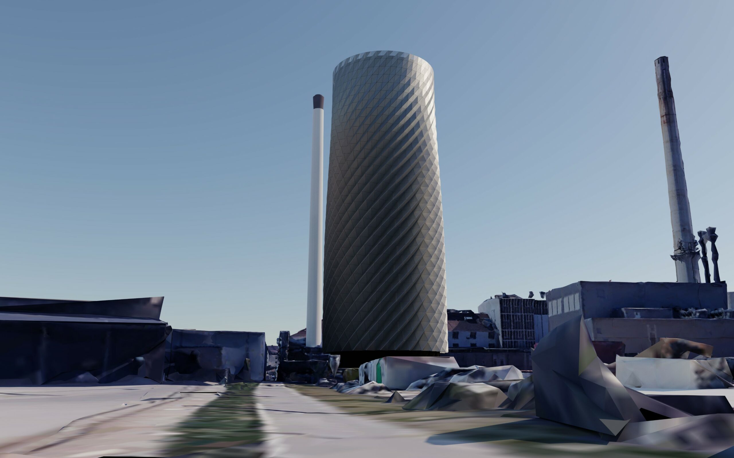 乌尔姆区域供热热电站蓄热站外立面设计-31