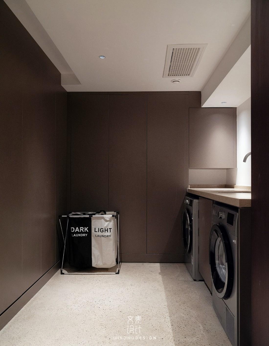 蓝色乳胶漆玄关,水磨石装饰的现代家居设计-39