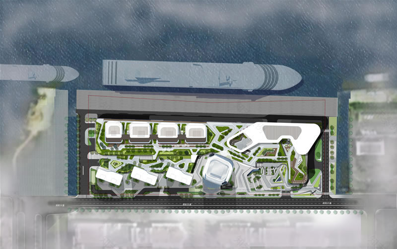 广州南沙国际邮轮母港——海浪元素打造的生态综合体-22