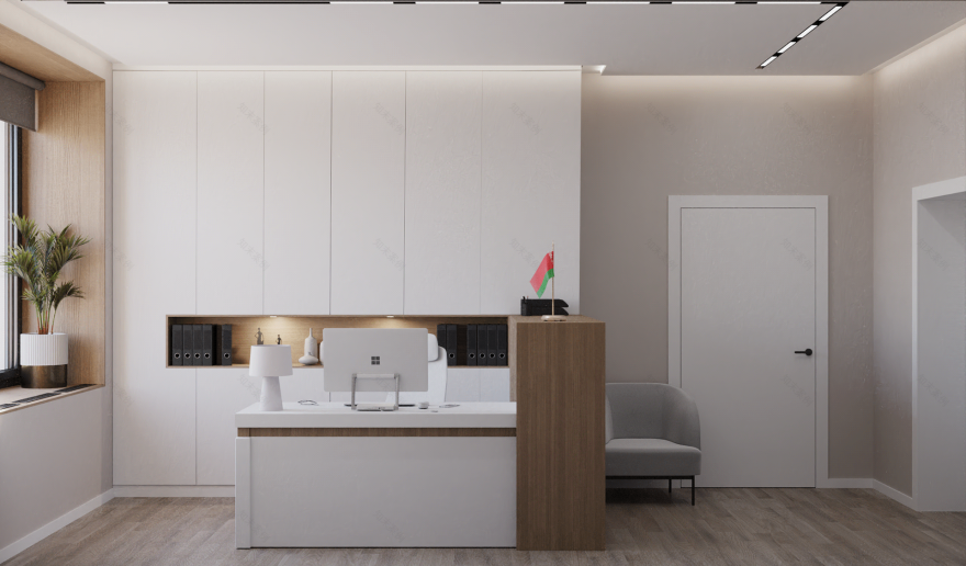 政府机构设计项目(办公室空间室内设计与3D可视化)-33