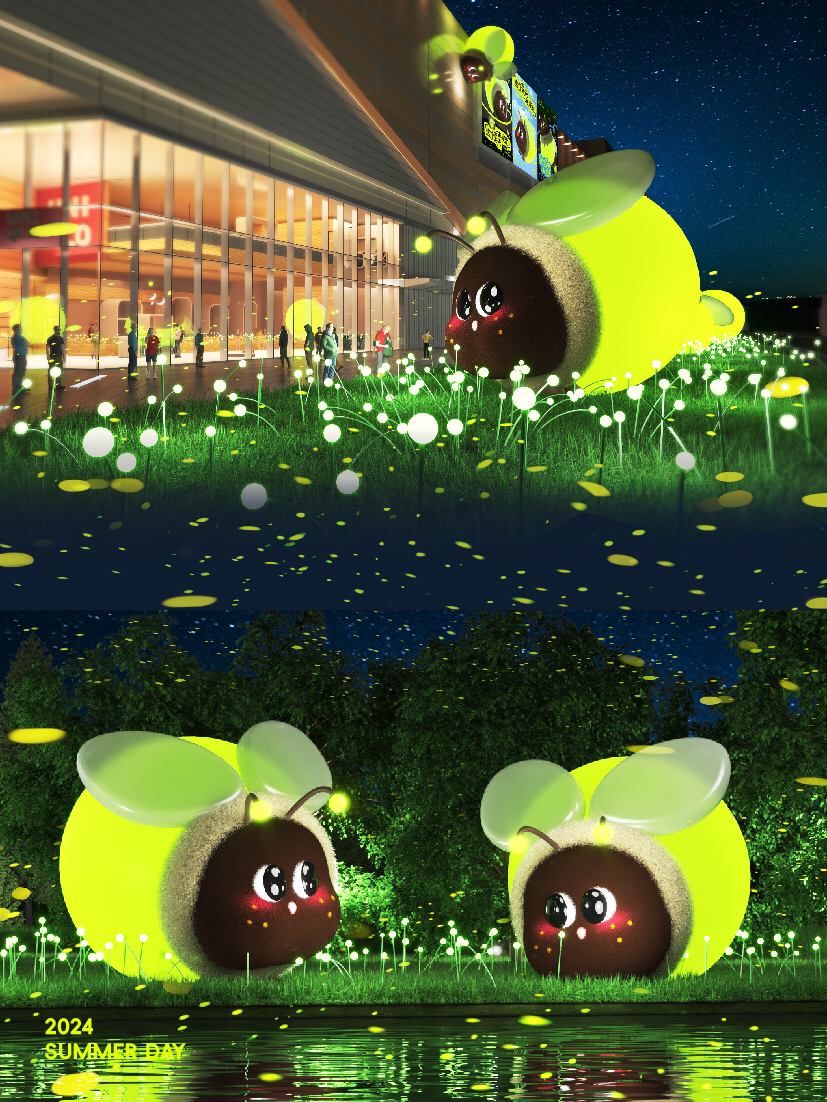 夏天来了！美爆了的萤火虫互动美陈装置-2