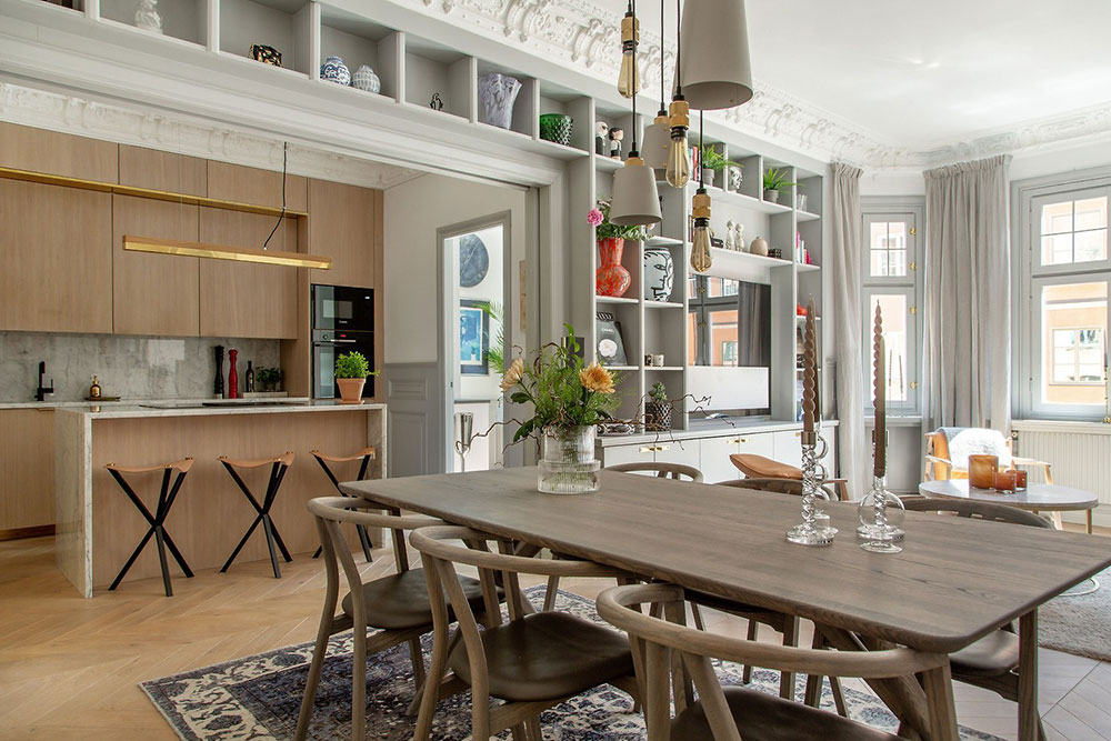 瑞典现代古典公寓的巧妙融合-3