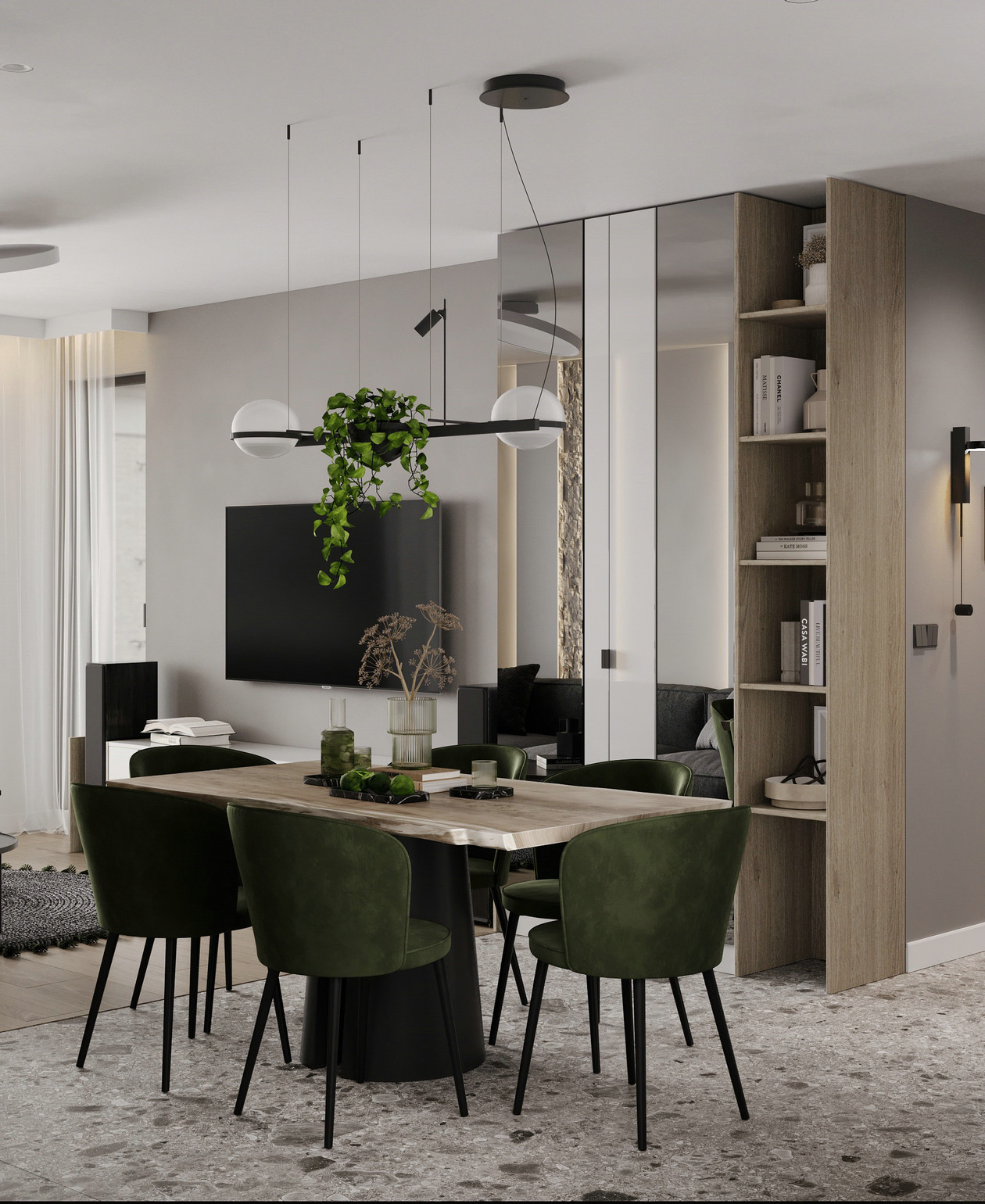 原木+绿色 大胆色调塑造个性空间-11