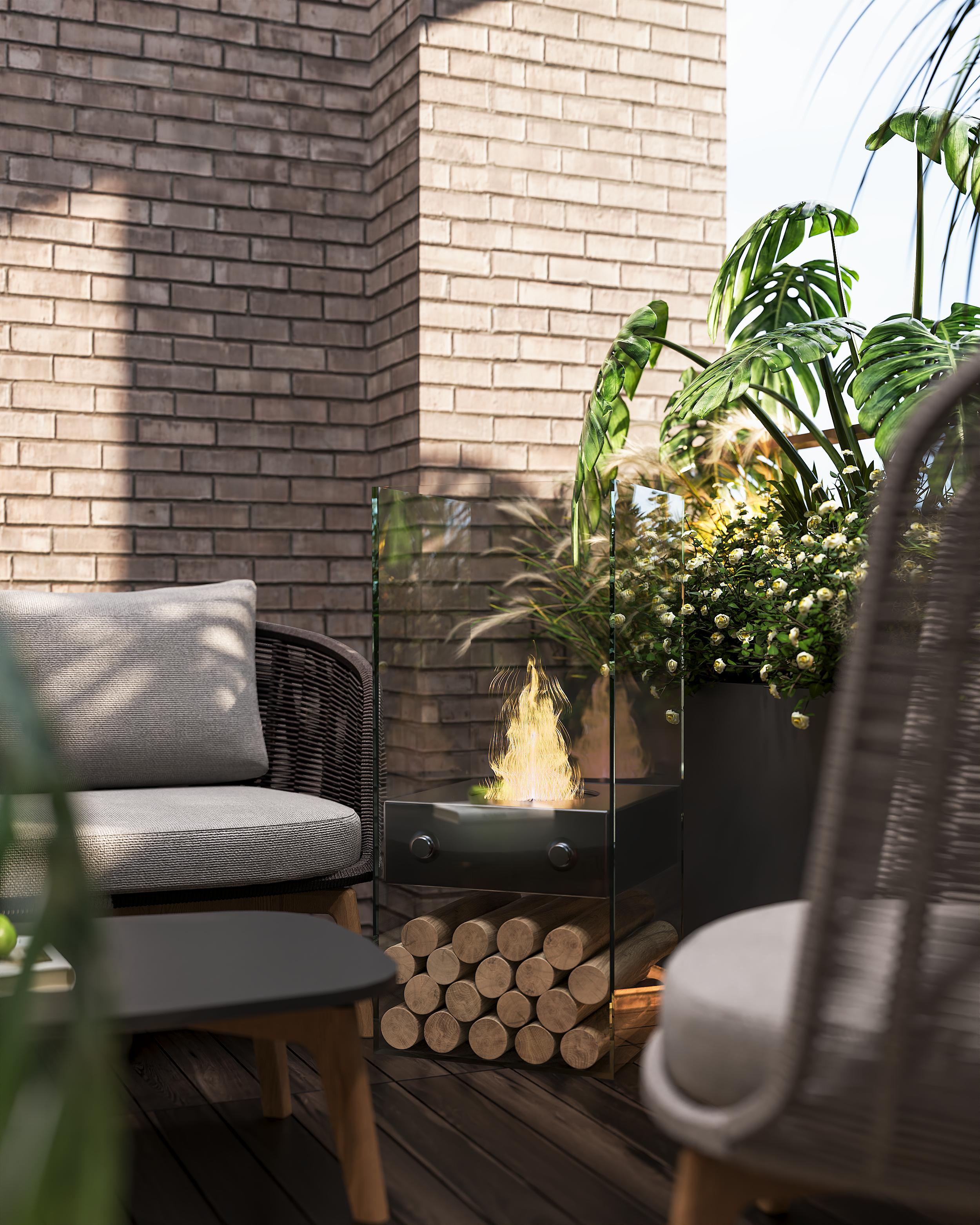 现代风平层带阳台-15