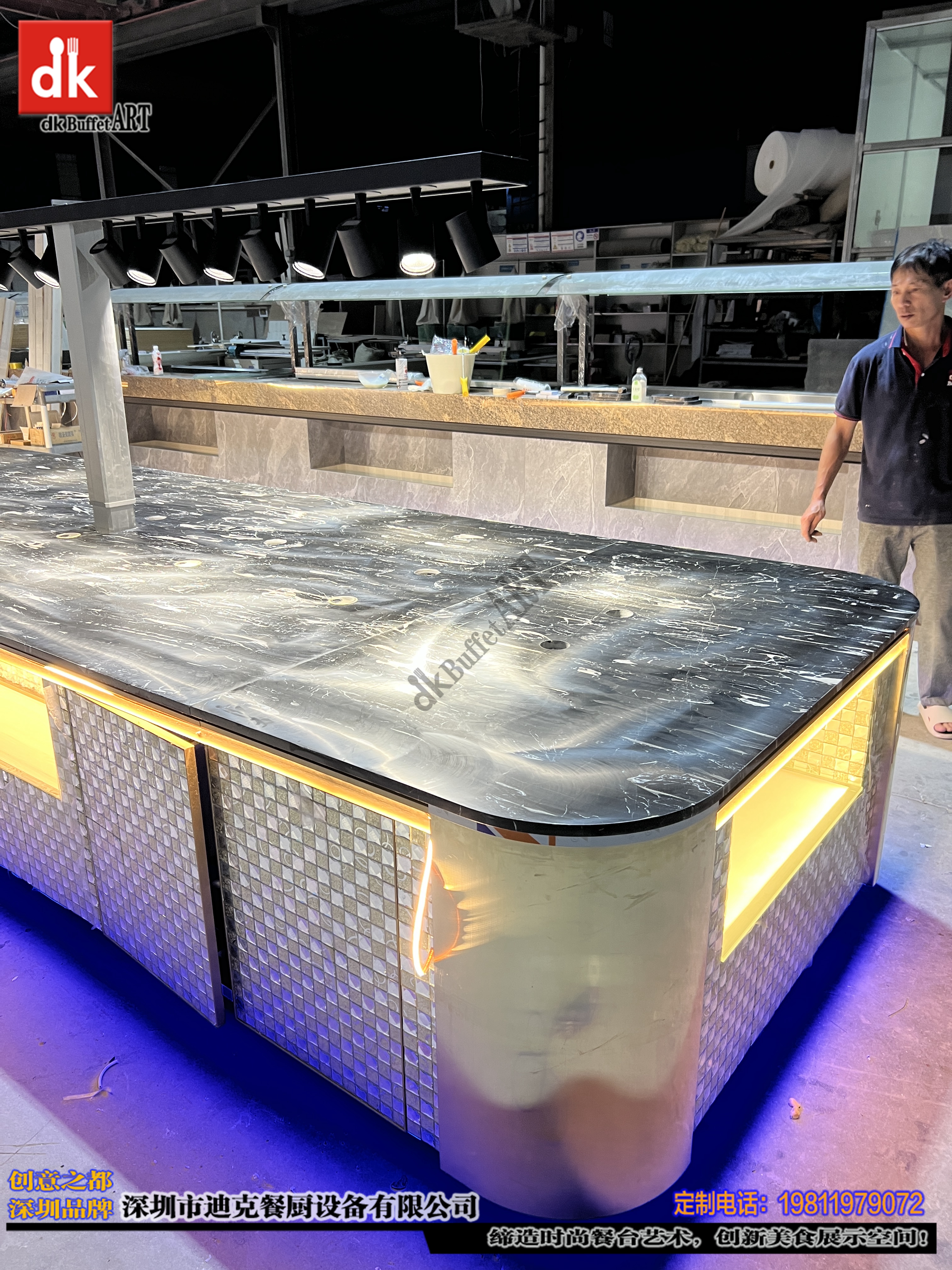 泰国游轮甲板室外灯光移动自助餐台案例-0