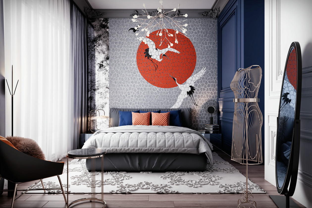 莫斯科高级灰橙色空间设计-69