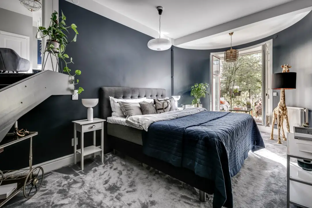 斯德哥尔摩蓝色古典公寓设计-9