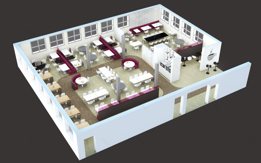 Restaurant Axonometric Studies - 3D Plans (Archive)-17