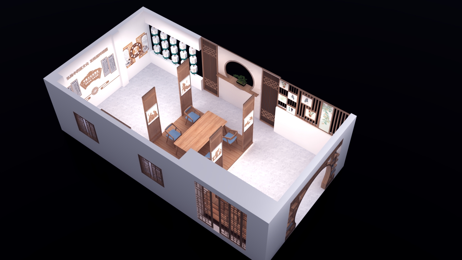 中医展馆展示设计3D效果图-1