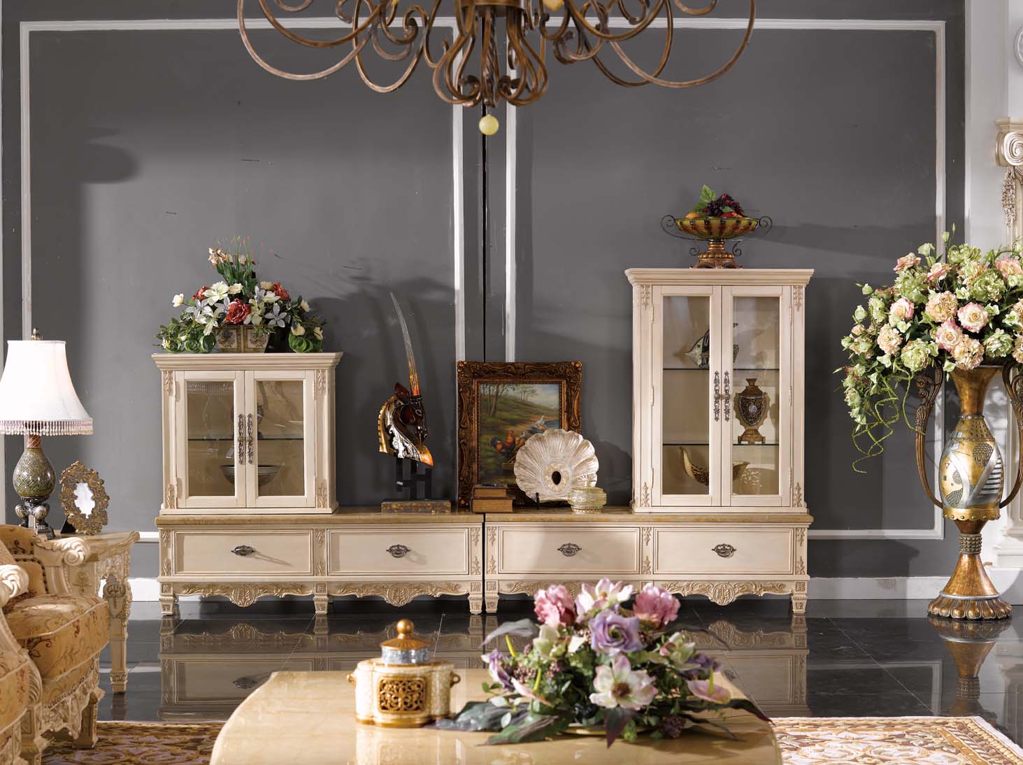 高清古典美式风格 卧室客厅餐厅书房家具场景图片素材-2-23