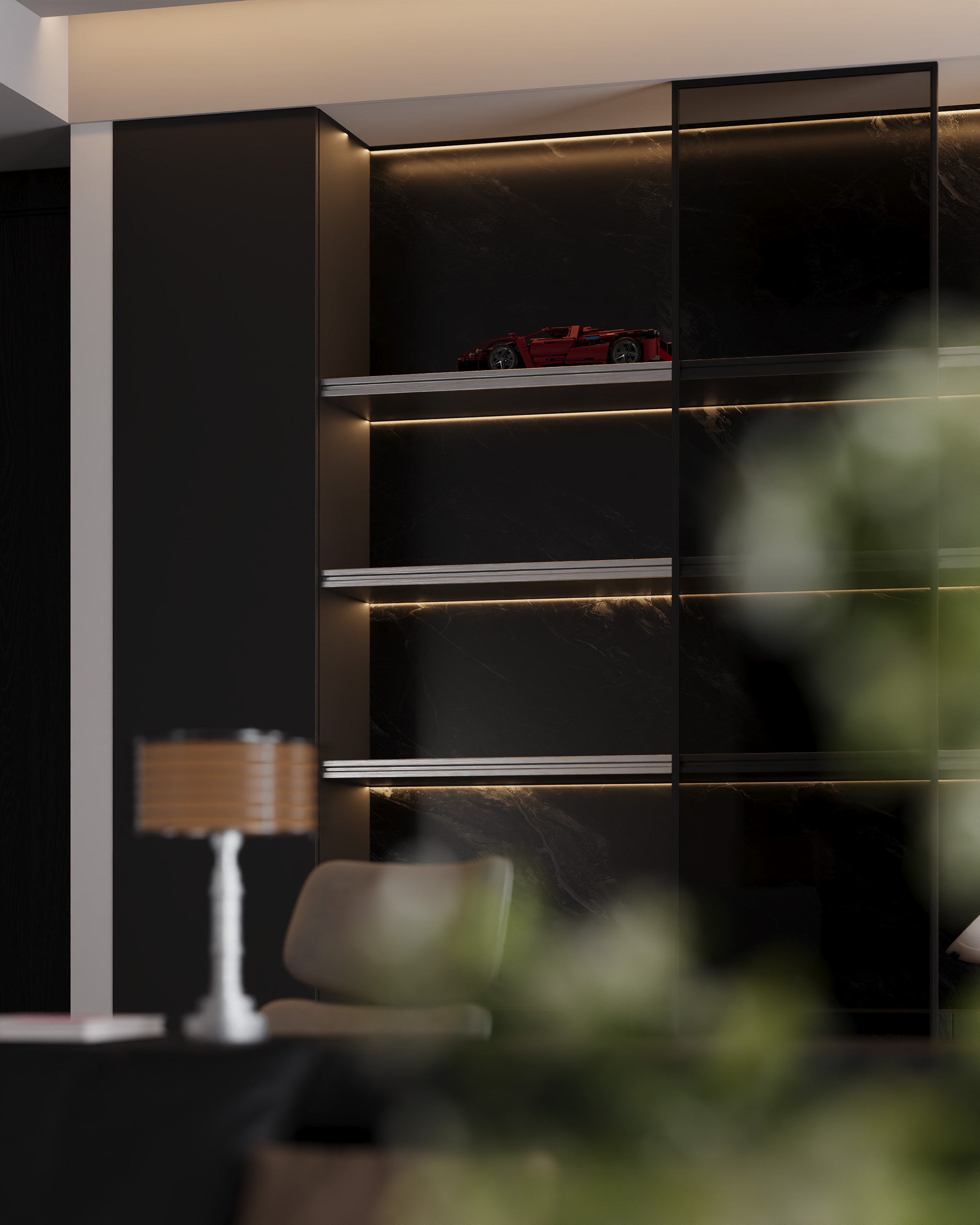 意式大平层设计案例（现代风格客餐厅）-19