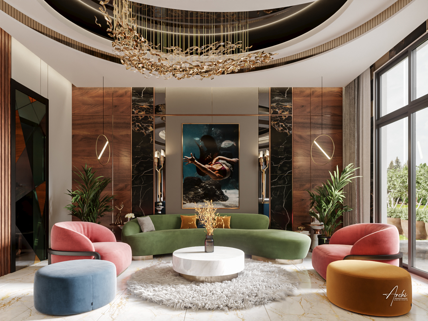 豪华客厅丨阿联酋迪拜丨ARCHI  ARCHITECTS-12