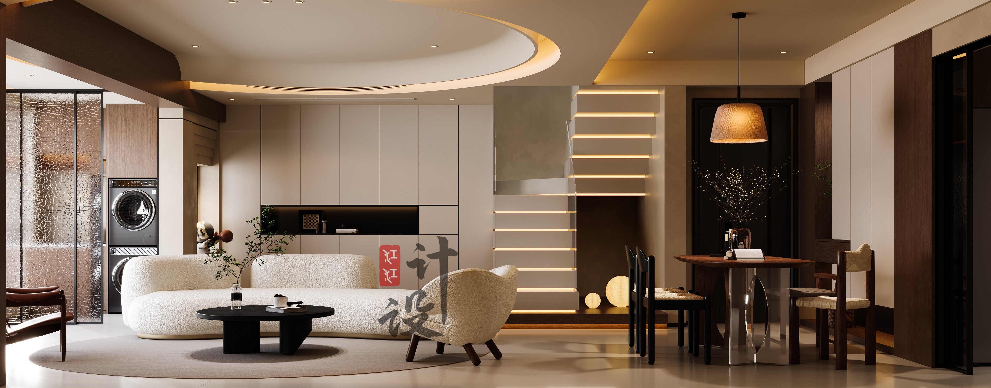 哎呦设计表现·中古风复式洋房丨哎呦视觉-2