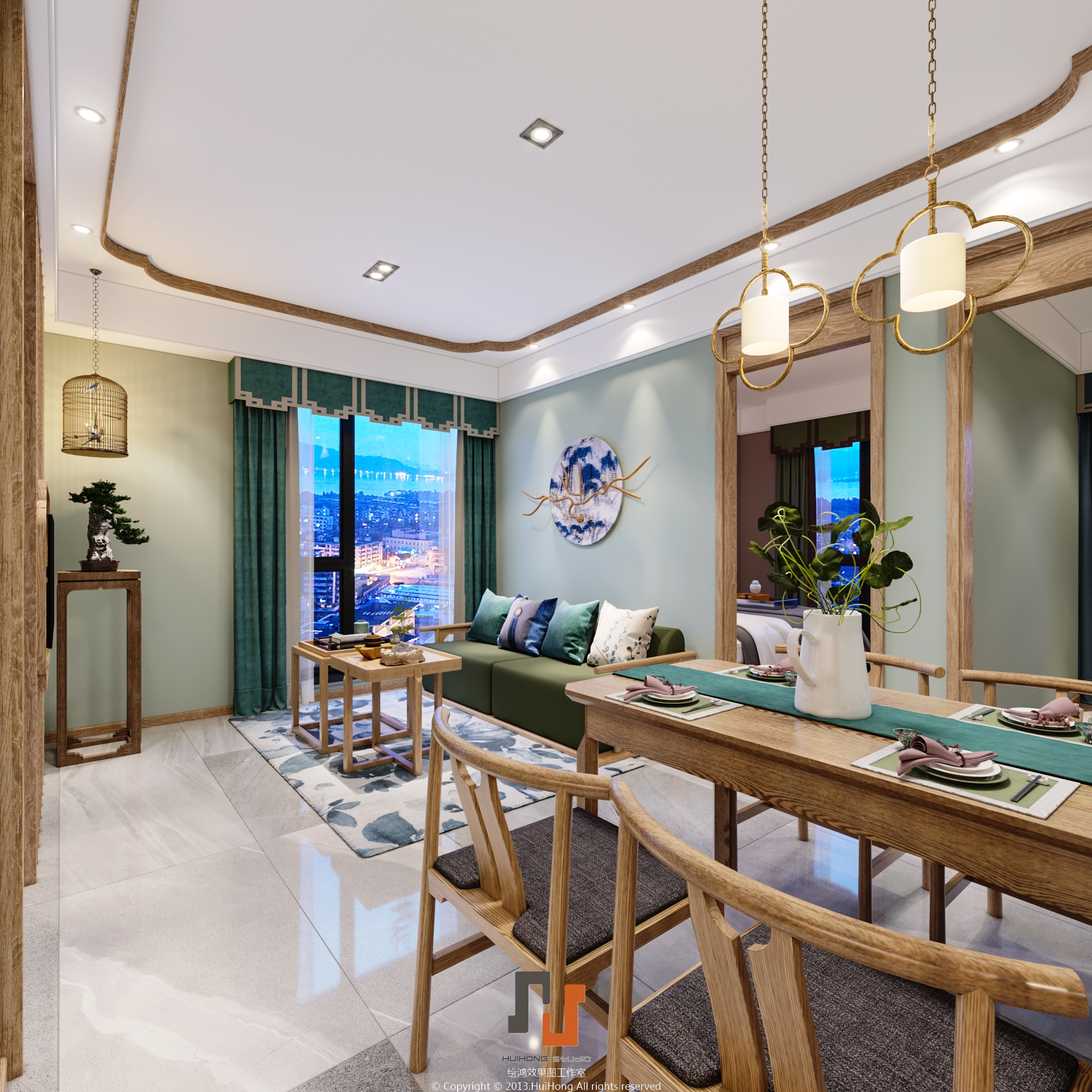 新中式小户型样板间惊艳亮相-2