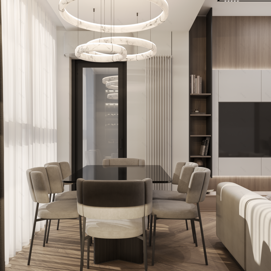 开放式概念起居与厨房空间设计丨亚美尼亚-11